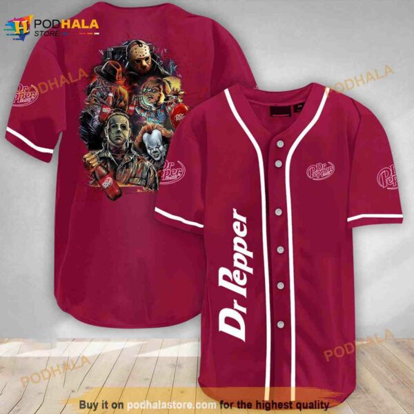 Halloween Horror Characters Dr Pepper 3d Baseball Jersey