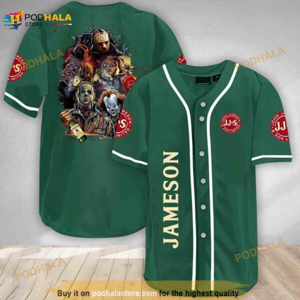 Halloween Horror Characters Jameson Whisky 3d Baseball Jersey