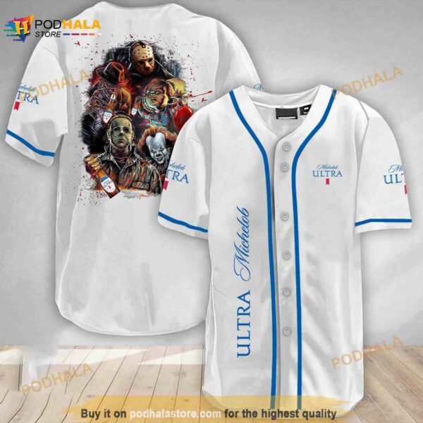 Halloween Horror Characters Michelob Ultra 3d Baseball Jersey