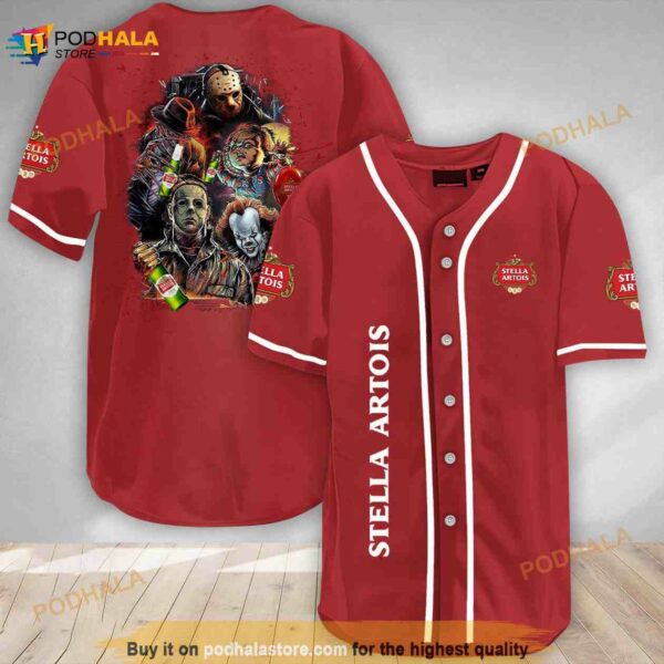 Halloween Horror Characters Stella Artois 3d Baseball Jersey