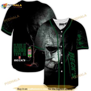 Halloween Horror Michael Myers Beck’s Beer 3d Baseball Jersey