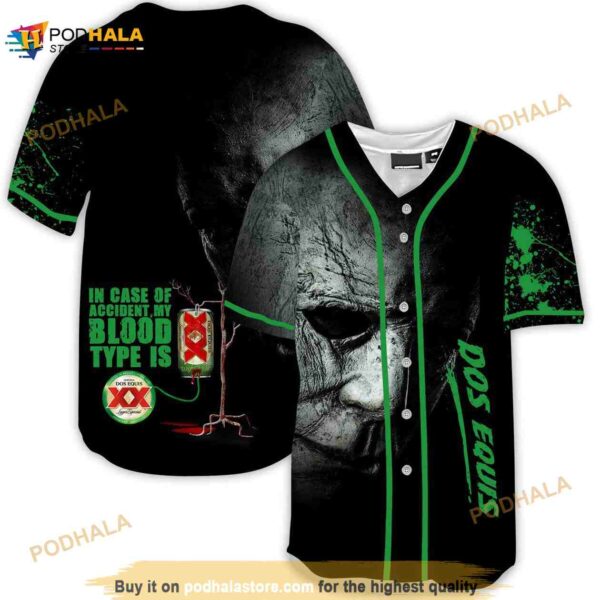 Halloween Horror Michael Myers Dos Equis 3d Baseball Jersey