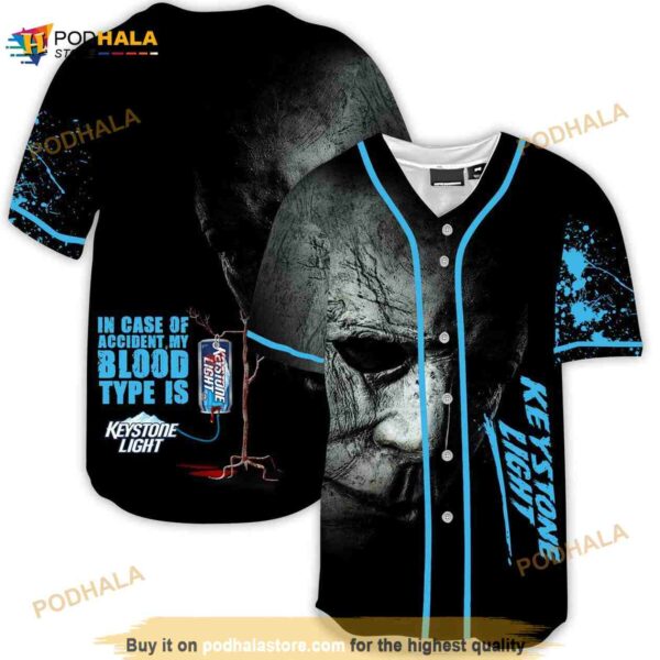 Halloween Horror Michael Myers Keystone Light 3d Baseball Jersey