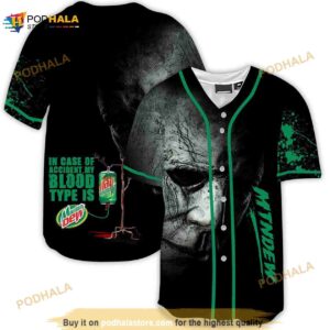 Halloween Horror Michael Myers Mountain Dew 3d Baseball Jersey