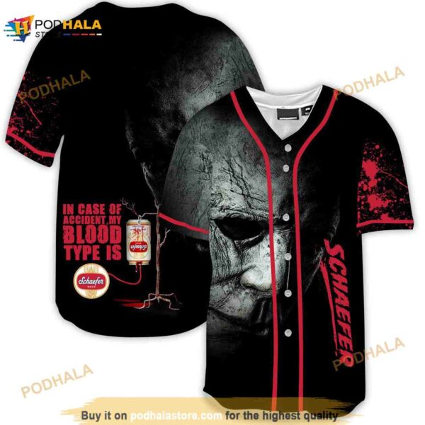 Halloween Horror Michael Myers Schaefer Beer 3d Baseball Jersey