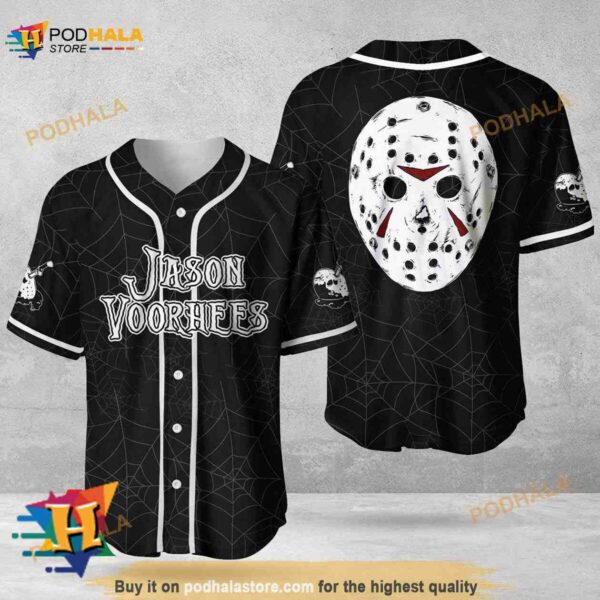 Halloween Spider Jason Voorhees 3D Baseball Jersey