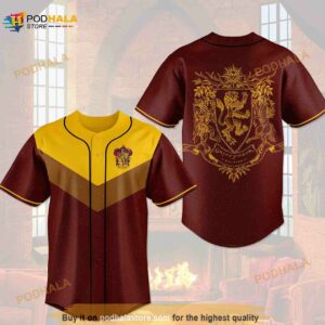 Harry Potter Gryffindor House Hogwarts All Over Print Unisex 3D Baseball Jersey