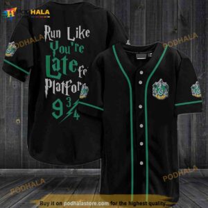 Harry Potter Run Like You’re Late For Platform 9 34 Slytherin 3D Baseball Jersey