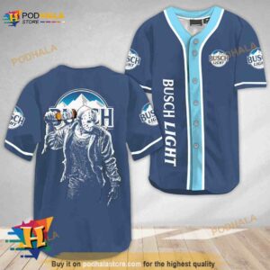 Horror Jason Voorhees Busch Light 3D Baseball Jersey