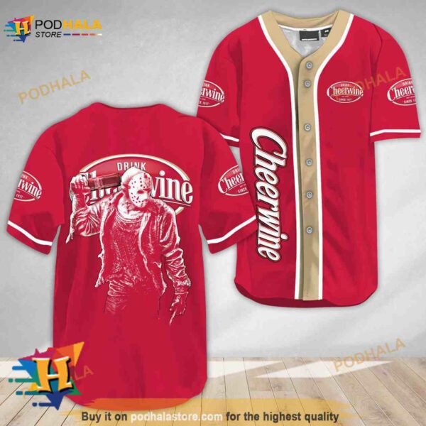 Horror Jason Voorhees Cheerwine 3D Baseball Jersey