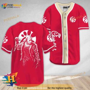 Horror Jason Voorhees Chick Fil A 3D Baseball Jersey