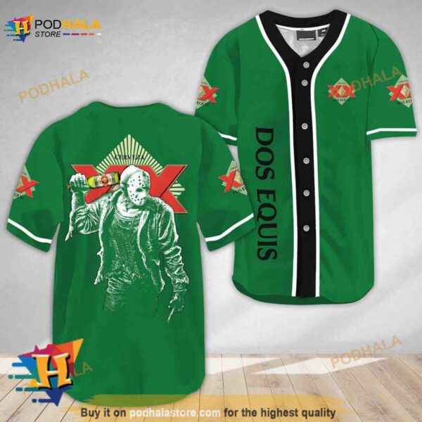 Horror Jason Voorhees Dos Equis 3D Baseball Jersey