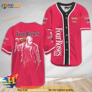 Horror Jason Voorhees Four Roses Bourbon 3D Baseball Jersey