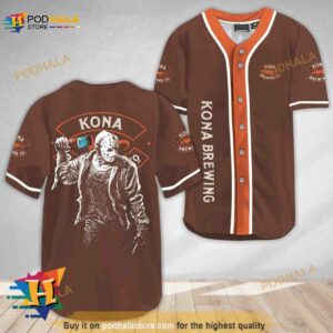 Horror Jason Voorhees Kona Brewing 3D Baseball Jersey