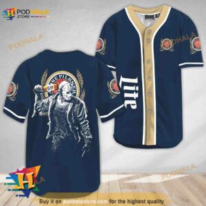 Horror Jason Voorhees Miller Lite 3D Baseball Jersey