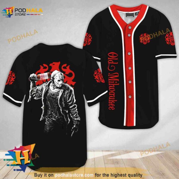 Horror Jason Voorhees Old Milwaukee 3D Baseball Jersey