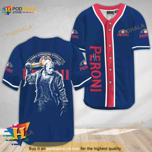 Horror Jason Voorhees Peroni Beer 3D Baseball Jersey