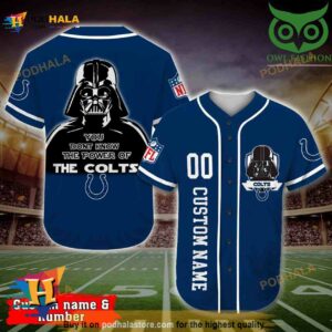 Indianapolis Colts 3D Baseball Jersey Darth Vader Star Wars Personalized Custom Name Number