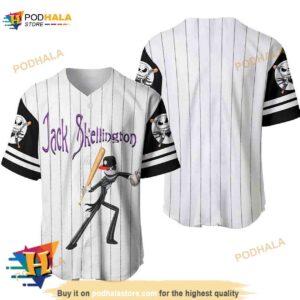 Jack Skellington All Over Print Pinstripe 3D Baseball Jersey