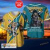 Jacksonville Jaguars Skull Pattern Name 3D Baseball Jersey Shirt