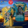 Jacksonville Jaguars Skull Pattern Personalized Custom Name 3D Baseball Jersey Shirt