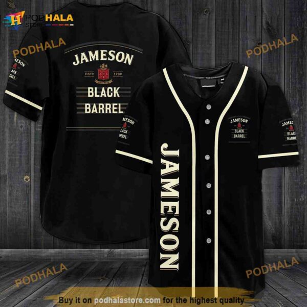 Jameson Black Barrel All Over Print Unisex 3D Baseball Jersey