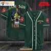 Jameson Irish Whiskey Usa Flag Skull All Over Print 3d Dark Green Baseball Jersey