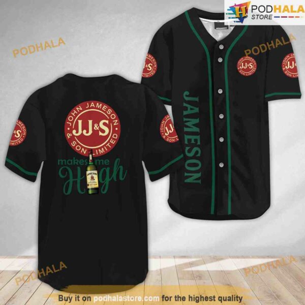 Jameson Whiskey Make Me High 3D Baseball Jersey