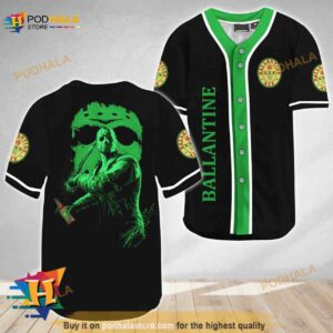 Jason Voorhees Friday The 13th Ballantines 3D Baseball Jersey