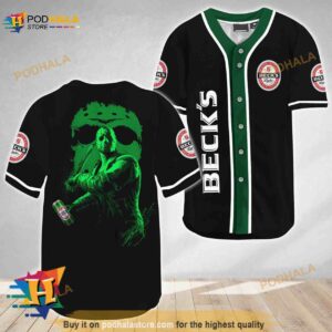 Jason Voorhees Friday The 13th Beck’s Beer 3D Baseball Jersey