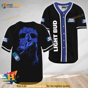 Jason Voorhees Friday The 13th Bud Light 3D Baseball Jersey