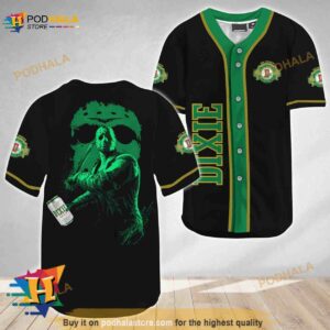 Jason Voorhees Friday The 13th Dixie Beer 3D Baseball Jersey