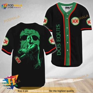 Jason Voorhees Friday The 13th Dos Equis 3D Baseball Jersey