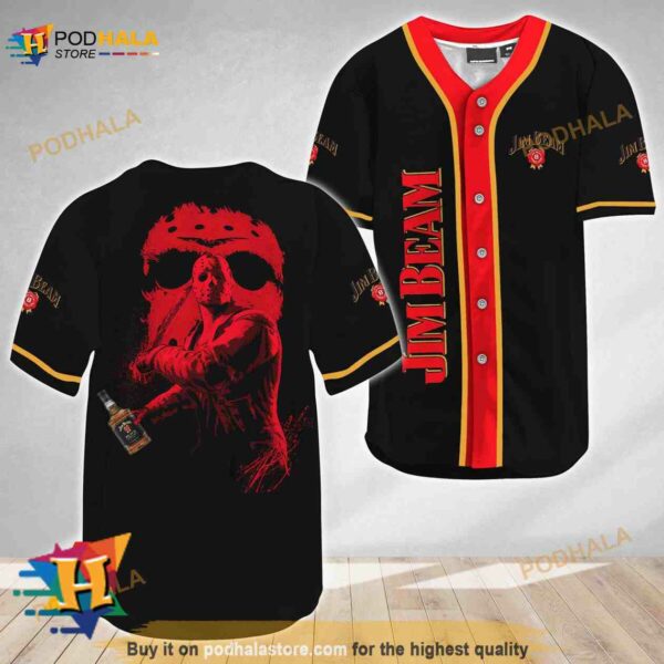 Jason Voorhees Friday The 13th Jim Beam 3D Baseball Jersey