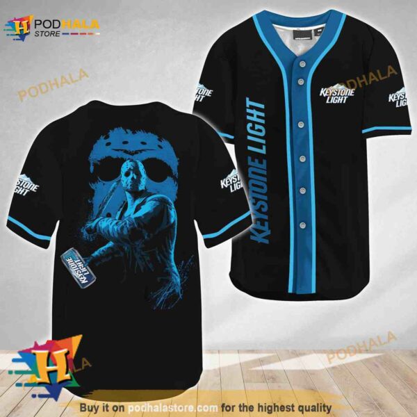 Jason Voorhees Friday The 13th Keystone Light 3D Baseball Jersey