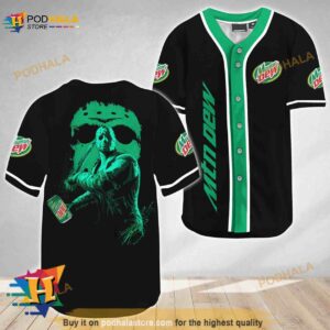 Jason Voorhees Friday The 13th Mountain Dew 3D Baseball Jersey