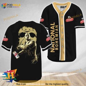 Jason Voorhees Friday The 13th National Bohemian 3D Baseball Jersey