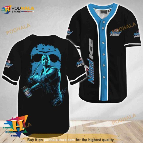 Jason Voorhees Friday The 13th Natural Ice 3D Baseball Jersey