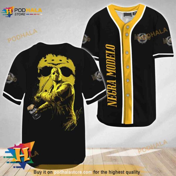 Jason Voorhees Friday The 13th Negra Modelo 3D Baseball Jersey