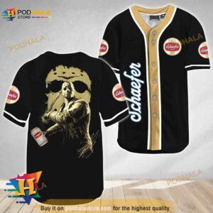 Jason Voorhees Friday The 13th Schaefer Beer 3D Baseball Jersey