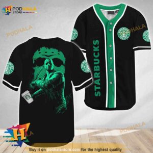 Jason Voorhees Friday The 13th Starbucks 3D Baseball Jersey