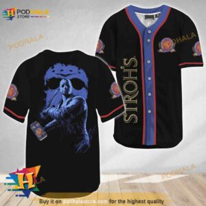 Jason Voorhees Friday The 13th Stroh’s Beer 3D Baseball Jersey