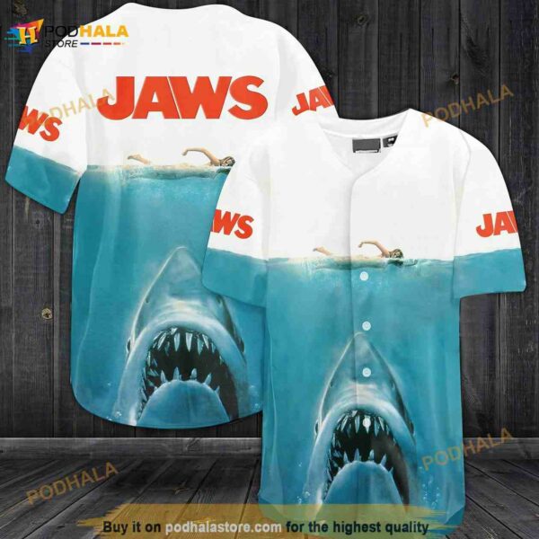 Jaws Shark 3D Baseball Jersey