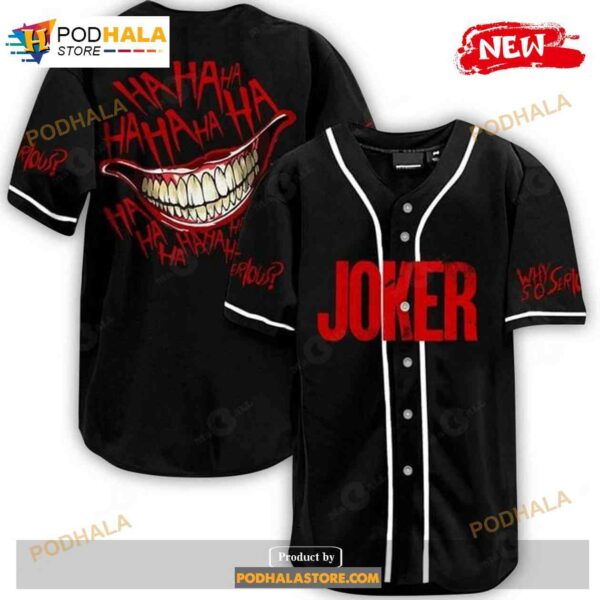 Joker Hahaha Why So Serious Black Baseball Jersey