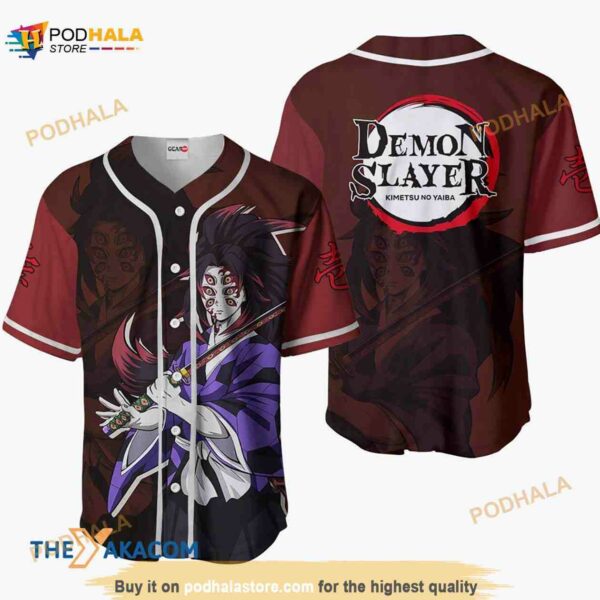 Kokushibo Kimetsu Anime 3D Baseball Jersey Shirt