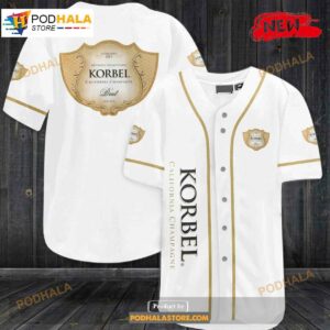 Korbel California Champagne All Over Print White Unisex Baseball Jersey