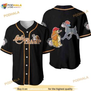 Lady & The Tramp Dogs Disney Cartoon Graphics Unisex 3D Baseball Jersey