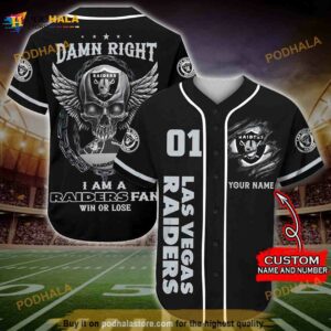 Las Vegas Raiders Personalized Name Number 3D Baseball Jersey Shirt