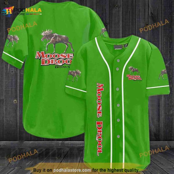 Light Green Moose Drool Beer 3D Baseball Jersey