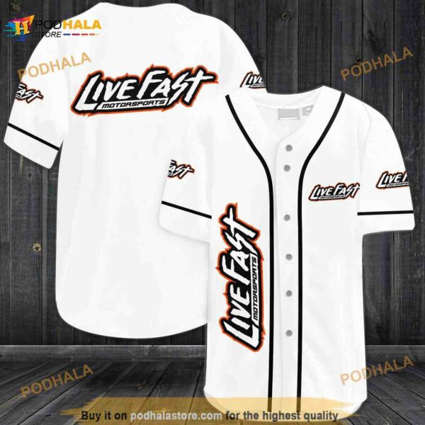 Live Fast Motorsports Car Team 3D Baseball Jersey